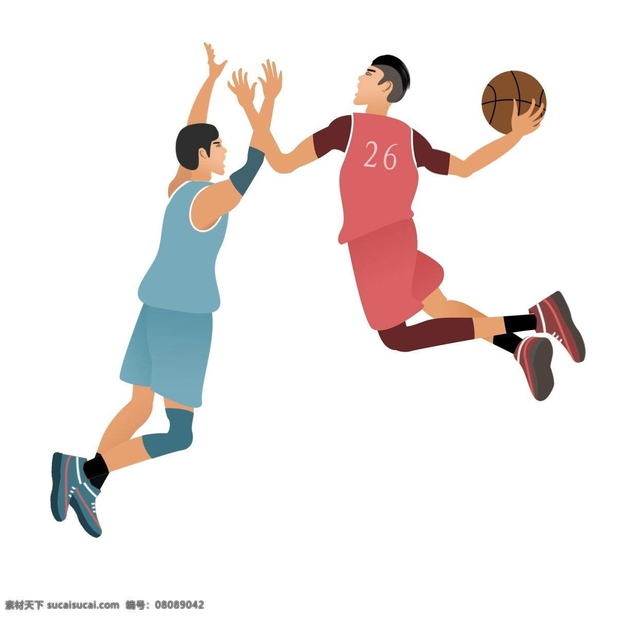 卡通 人物 球员 打球 场景 篮球比赛 体育运动 卡通人物 国际篮球日 打球场景