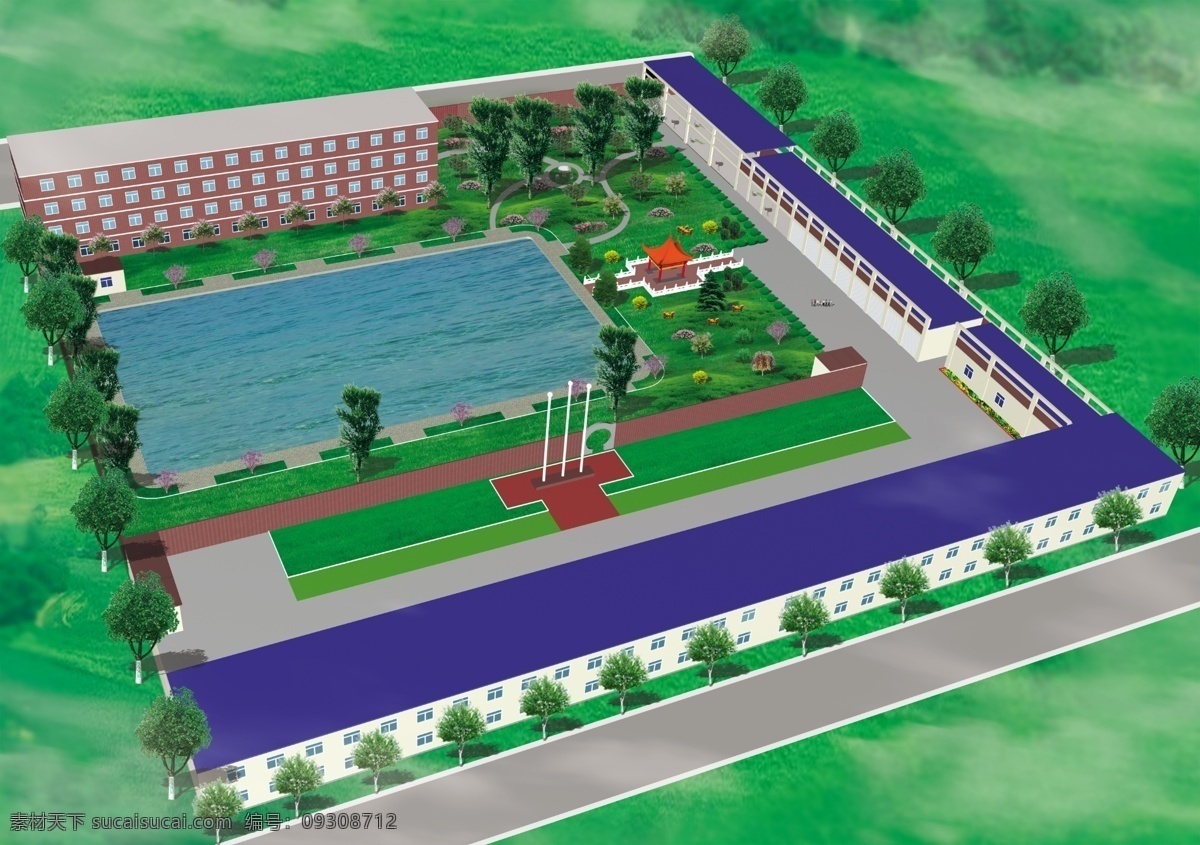 3d效果圖 辦公樓 廠房 廠區(qū) 池塘 環(huán)境設計 綠化效果圖 其他設計 綠化 圖 模板下載 廠區(qū)綠化圖 廠區(qū)綠化 樹木 亭子 源文件 裝飾素材 園林景觀設計