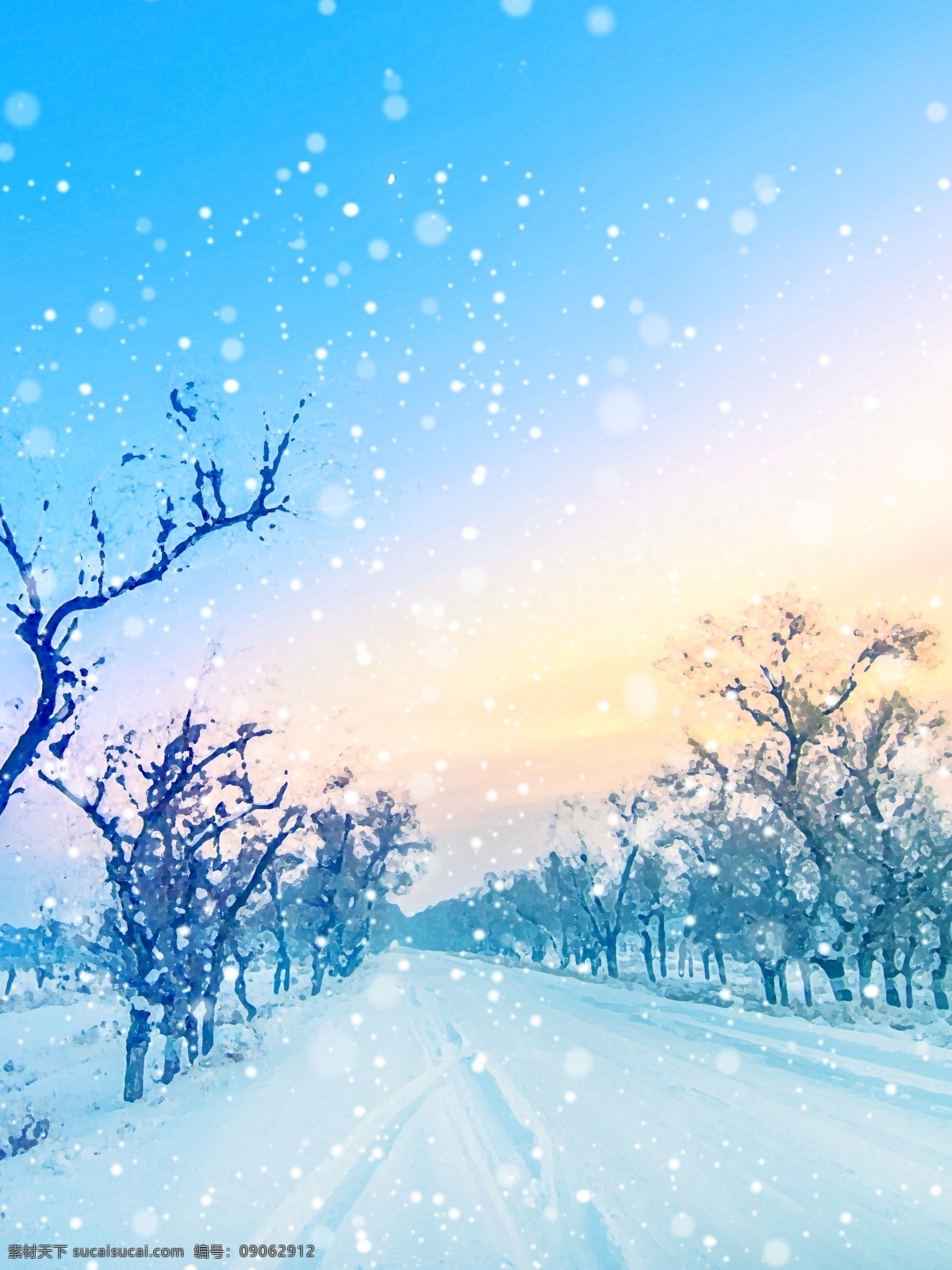 簡(jiǎn)約 唯美 冬季 背景 雪花 背景素材 樹枝 冬季背景 雪花背景 廣告背景