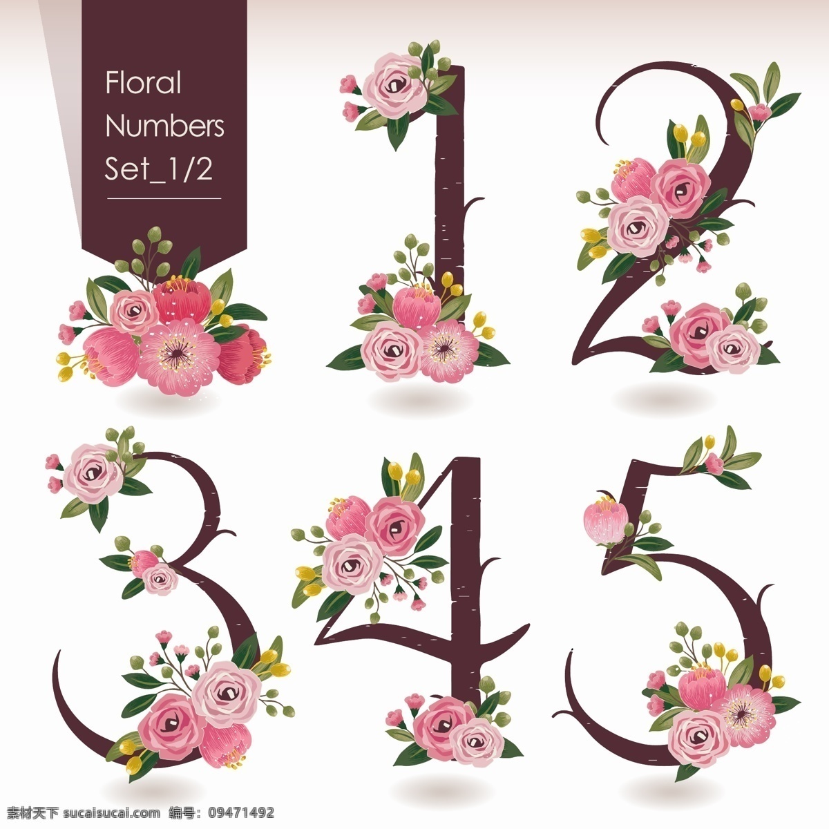 花朵 數(shù)字 矢量 花朵數(shù)字 數(shù)字設(shè)計(jì) 創(chuàng)意數(shù)字 底紋邊框 花紋底紋 婚禮素材 高清圖片