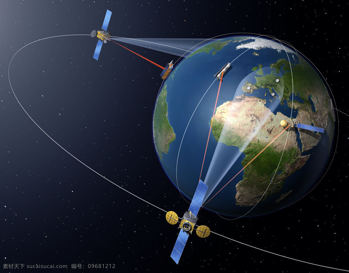卫星通信 卫星 通信 地球 信号覆盖 信号 无线电 轨道 太空 宇宙 星球 科学研究 现代科技