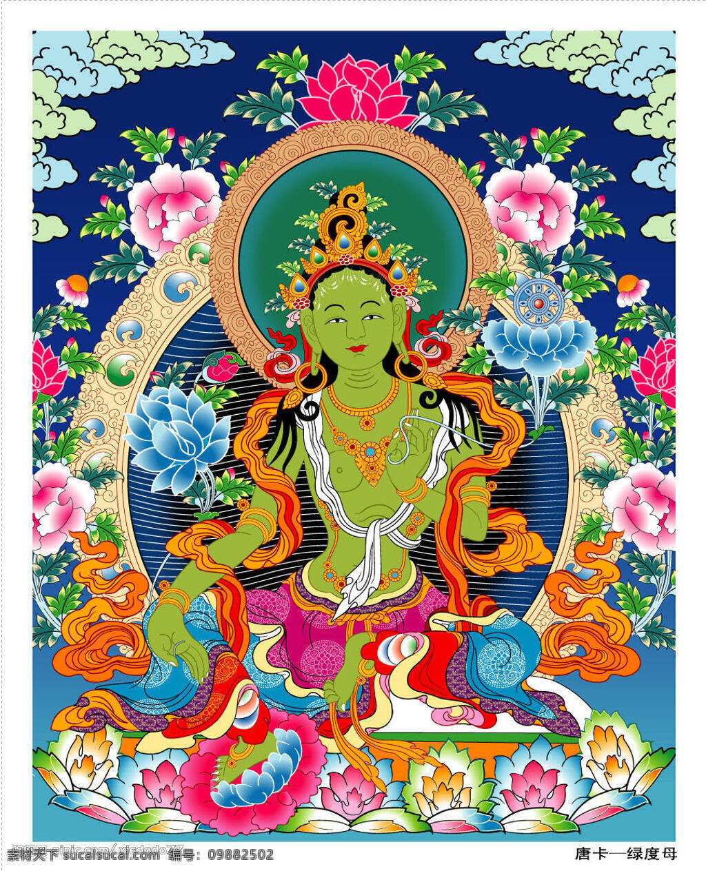 綠度母 藏族唐卡藝術(shù) 宗教信仰 文化藝術(shù)