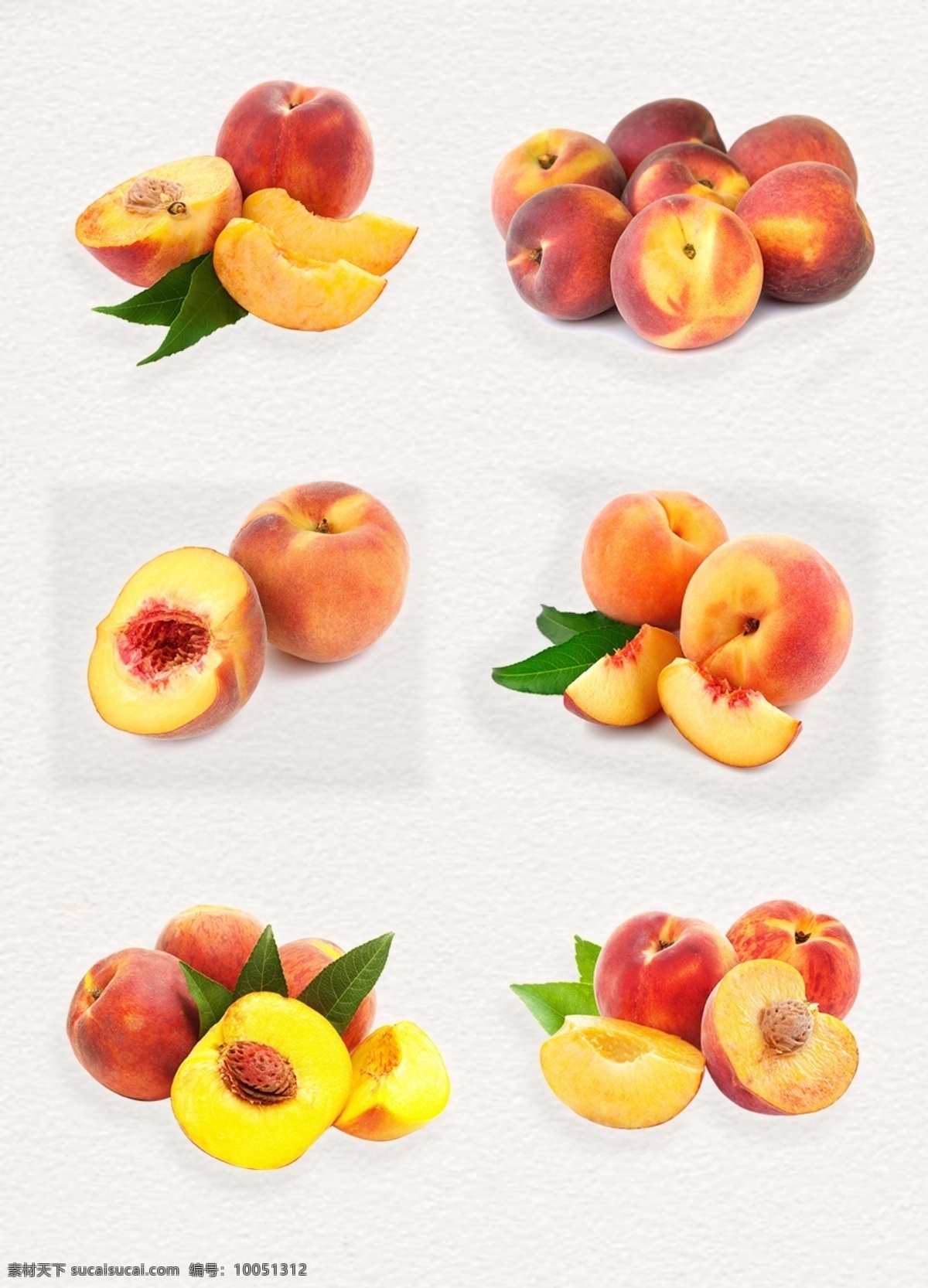 美味 新鲜 水果 油桃 静物 拍摄 桃子 黄桃 高清图片 产品实物 带叶子的桃子