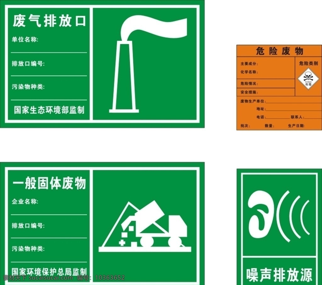 廢氣排放 危險廢物 噪聲排放源 一般固體廢物 生態(tài)環(huán)境