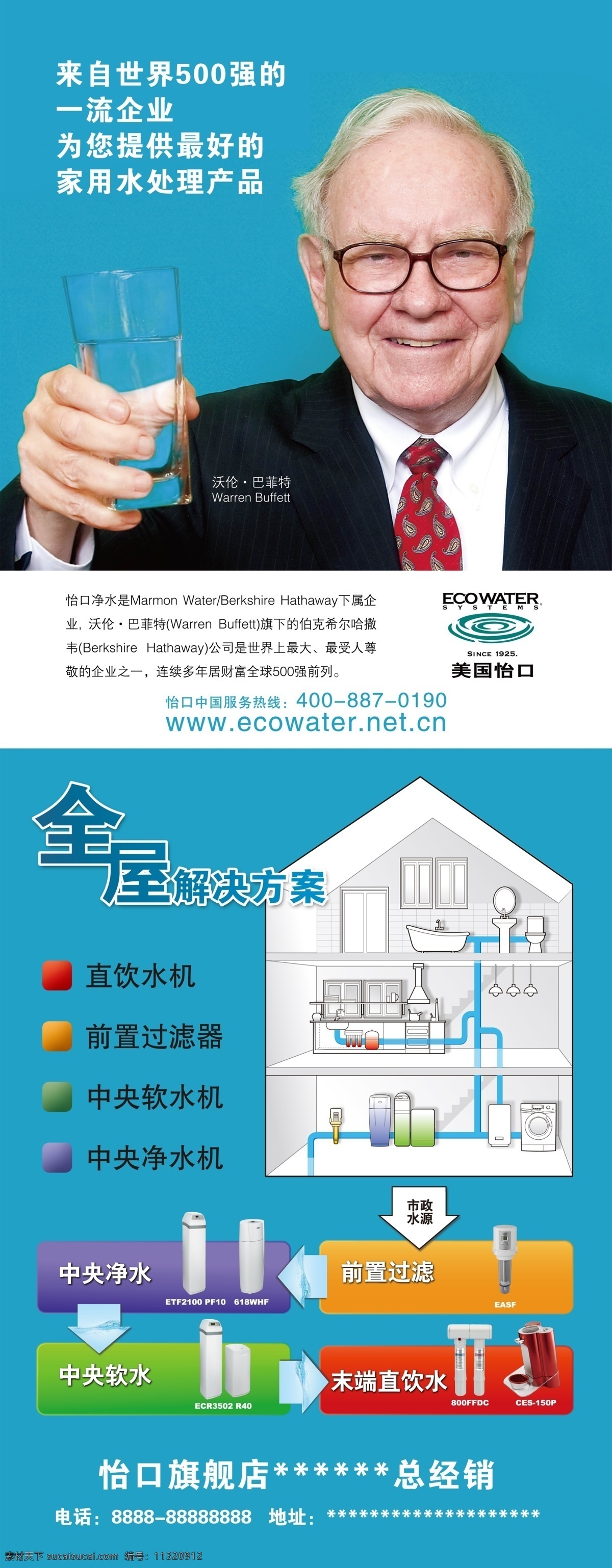 怡 口 净水 易拉宝 怡口 纯净水 巴菲特 简洁 x展架 流程 饮水机 形象 过滤器 软水机 家庭 房屋 框架图 简介 广告设计模板 源文件