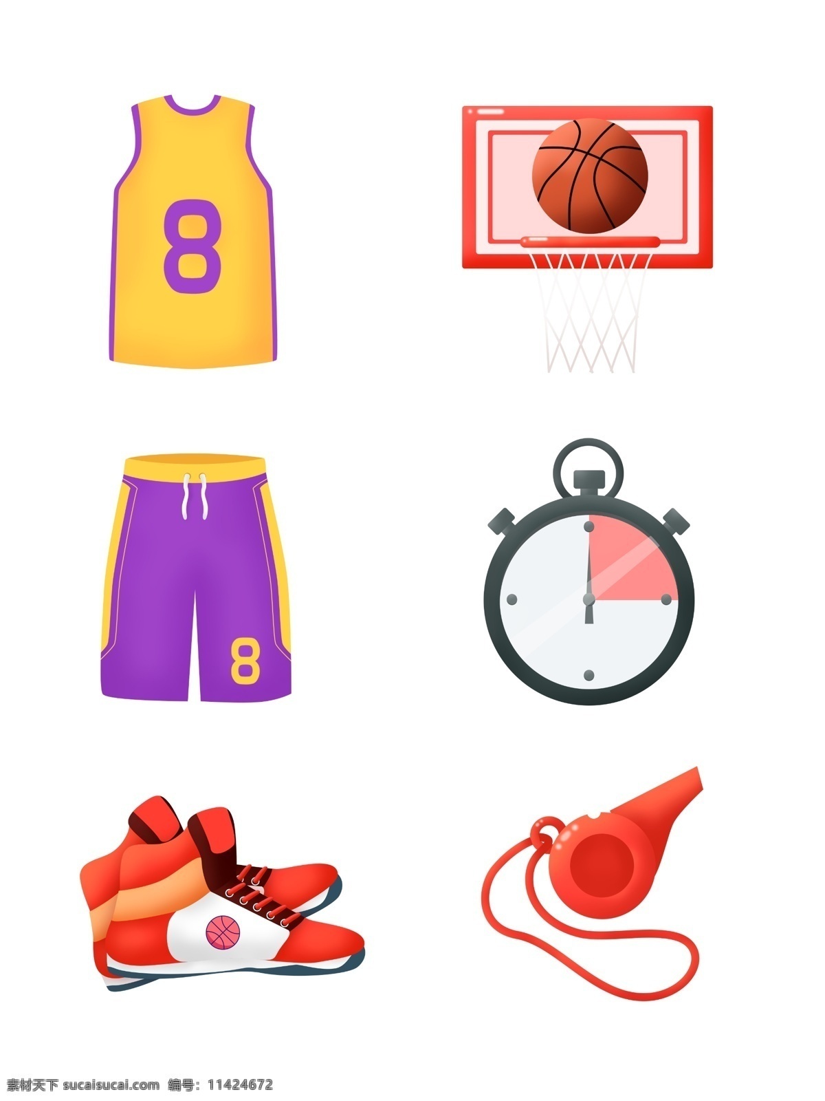 微 立体 质感 手绘 世界 篮球 日 相关 元素 套 图 短裤 秒表 篮球鞋 微立体 世界篮球日 球衣 球框 口哨