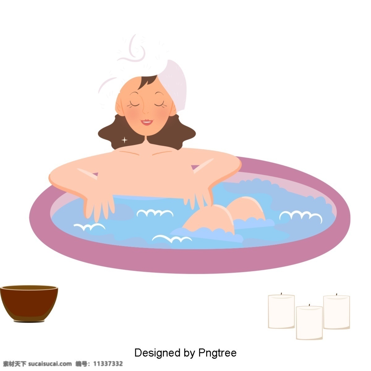 簡單 卡通 女性 水療 護(hù)理 圖案 圖形 按摩 圖像 裝飾 元素