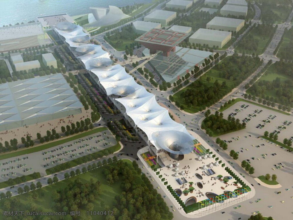 上海 世博会 世博 轴 室内 景观 概念设计 方案 园林 方案文本 公共 规划 灰色