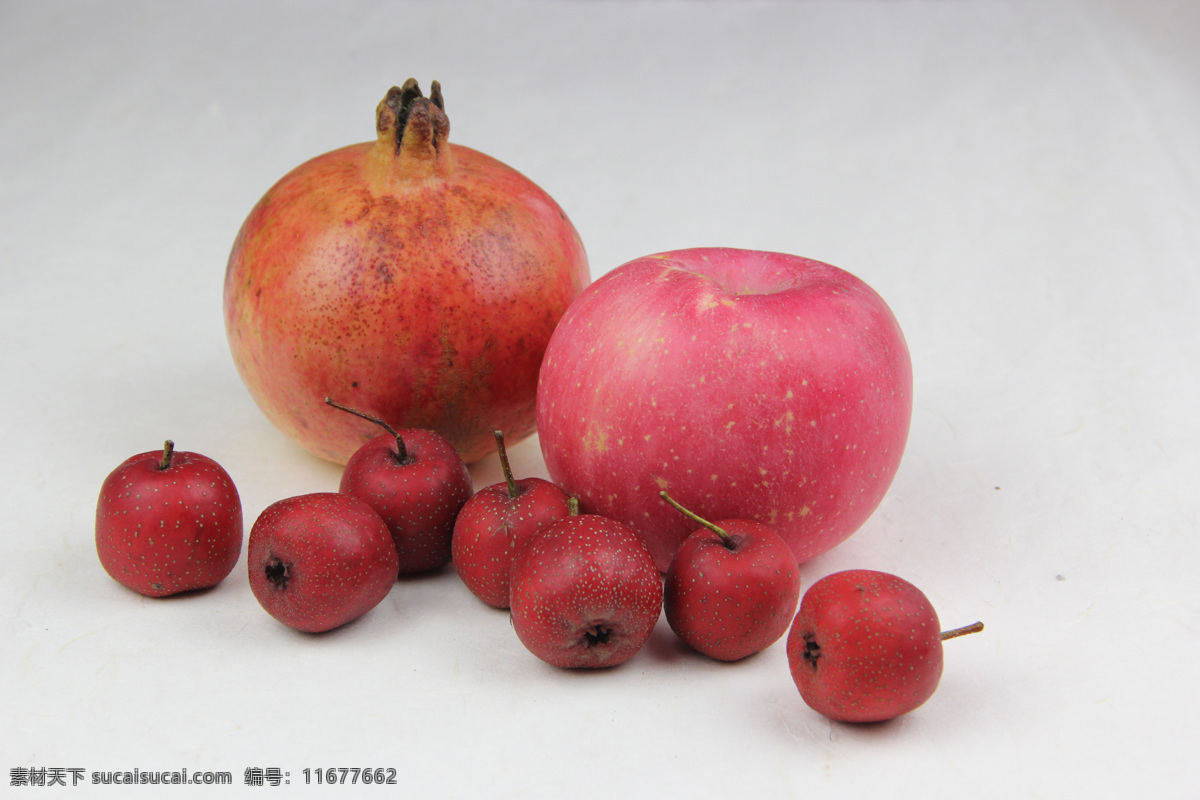 水果静物 石榴 苹果 山楂 水果 静物 餐饮美食 食物原料