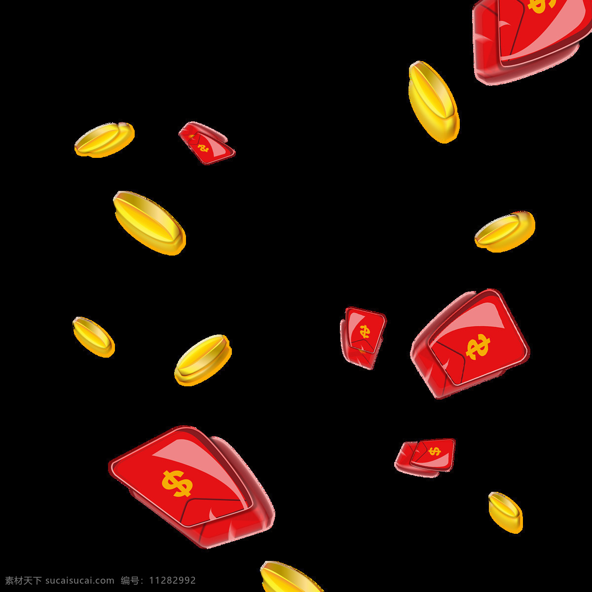 紅包素材 紅包 金幣 錢 金融 矢量