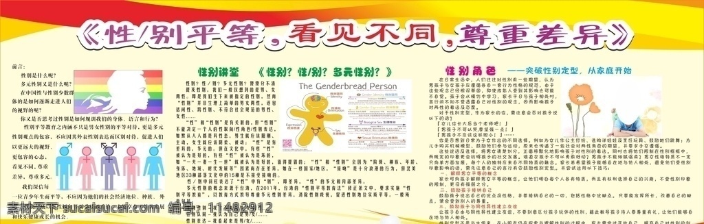 健康宣傳欄 男女 性別平等 學校宣傳欄 性別講堂 性別角色 健康教育 宣傳欄展板 展板模板