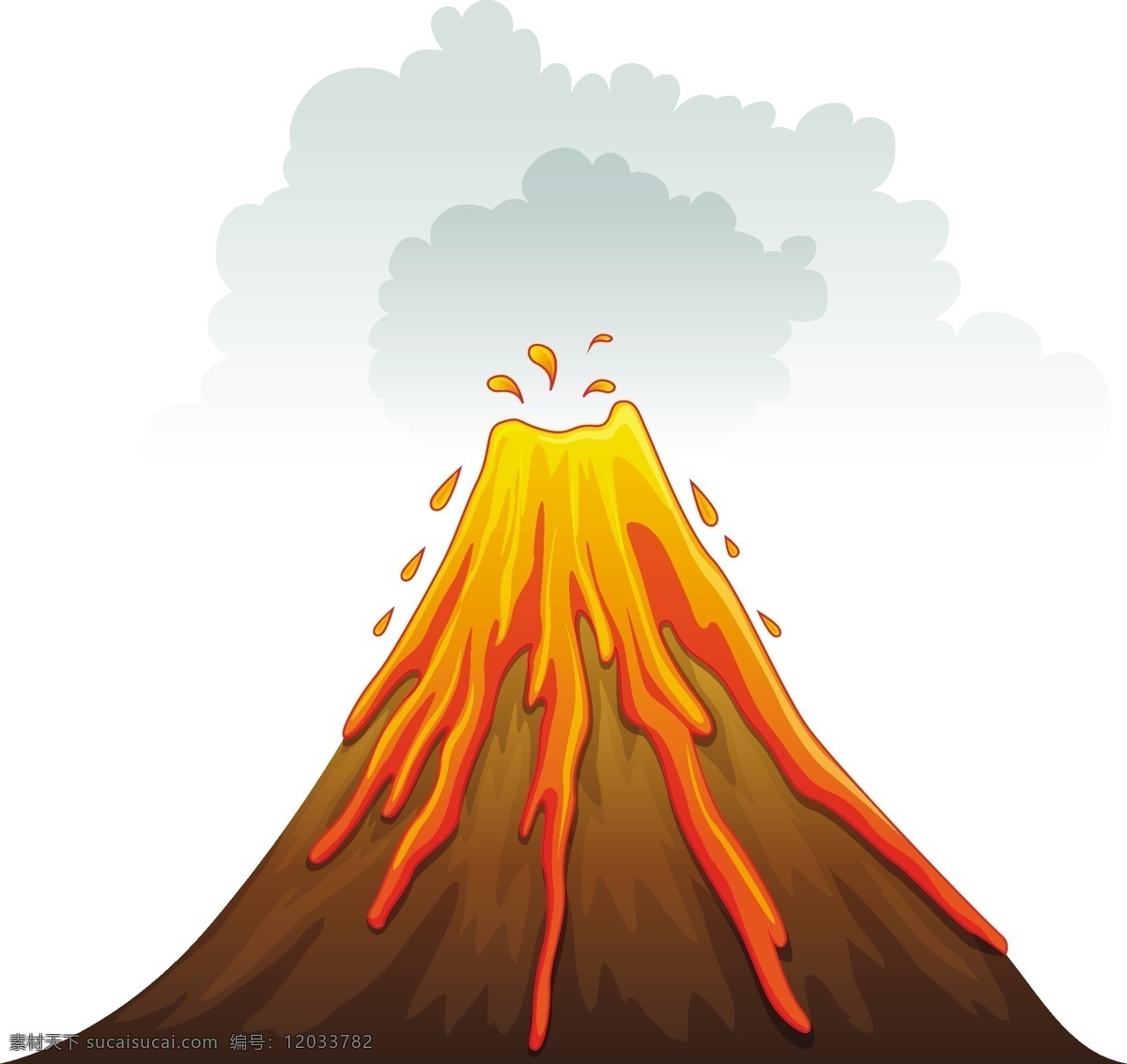 火山爆发 火山 爆发 矢量 山体 自然景观 自然风光