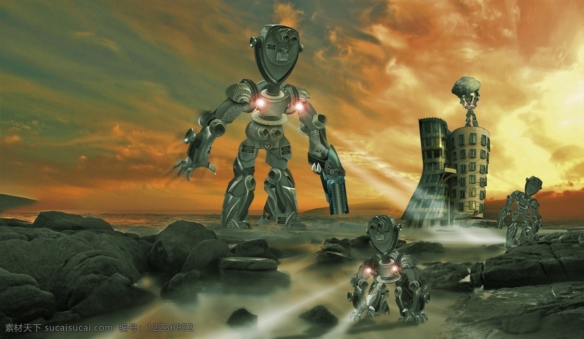 科幻 游戏 机器人 战争 星球大战 分层 源文件库