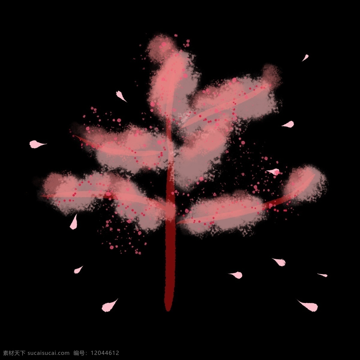 浪漫 粉色 樱花 插画 精美的樱花树 卡通植物插画 植物 粉色樱花 浪漫的樱花 植物插画 唯美的樱花