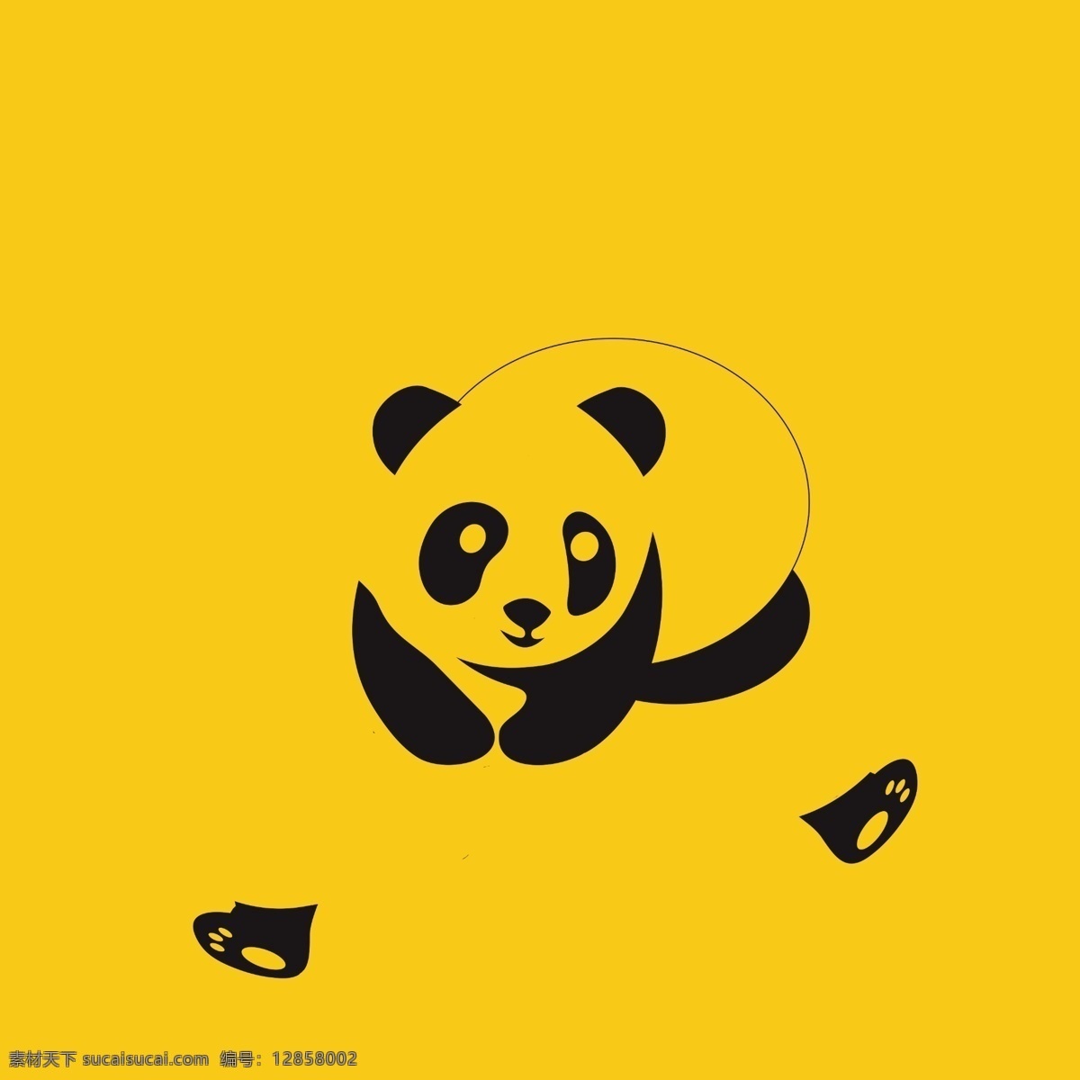 站立 可爱 小熊猫 logo 熊猫 矢量 图标 分层