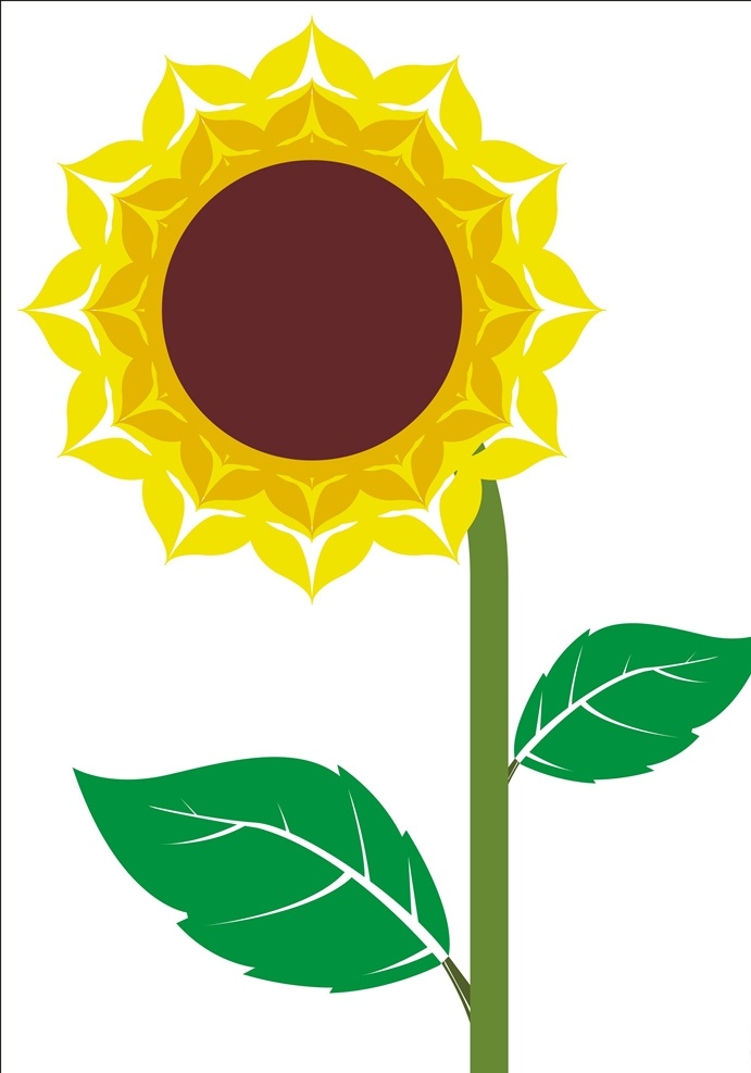 向日葵 矢量图片 太阳花 矢量 金黄色 植物 黄花 葵花 矢量向日葵 卡通设计
