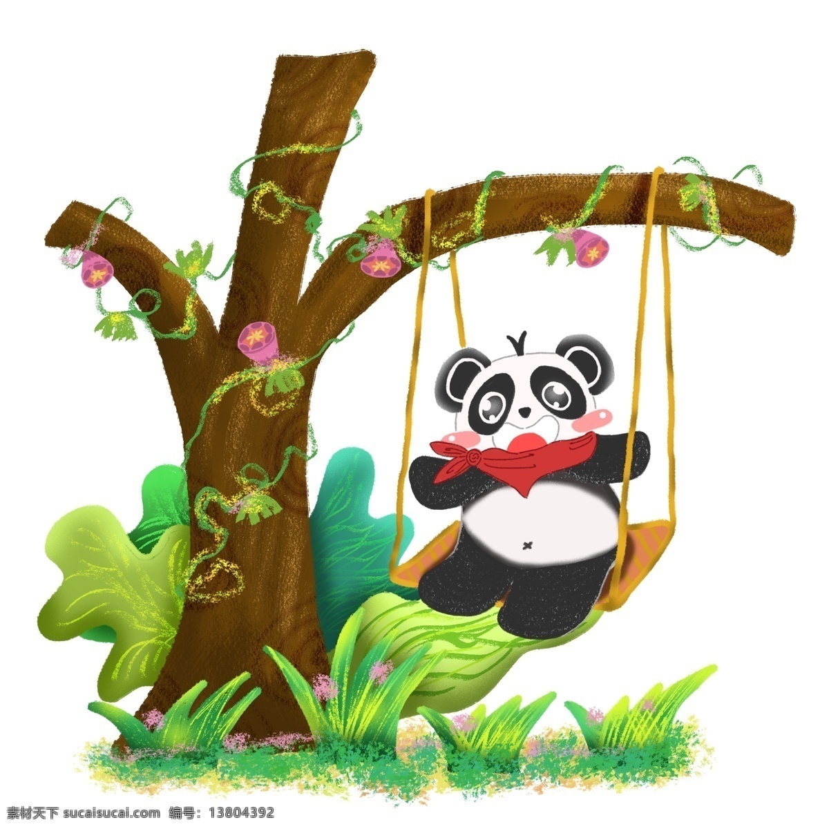 珍惜 动物 可爱 卡通 大熊猫 原创 手绘 元素 珍惜动物 保护日 设计元素 psd格式