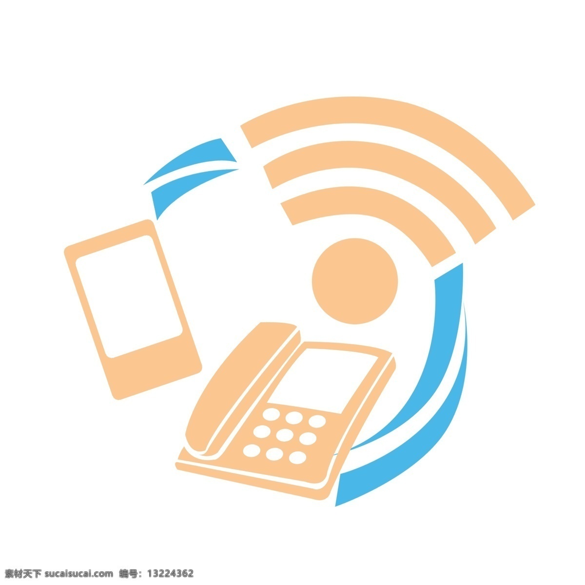 通信 图标 电话 插画 橙色的电话 卡通插画 图标插画 通信图标 通信工具 通信器材 通信的电话