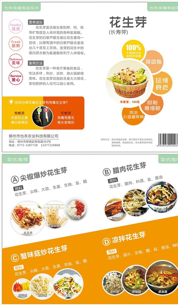 花生芽?jī)烧垌?yè) 花生芽 花生 折頁(yè) 宣傳 農(nóng)業(yè) 蔬菜 宣傳單 生物世界