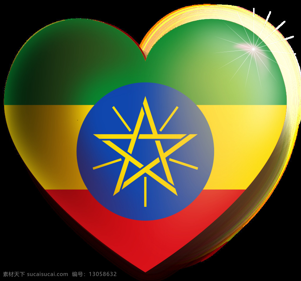 埃塞俄比亚 心 国旗 爱 svg 黑色