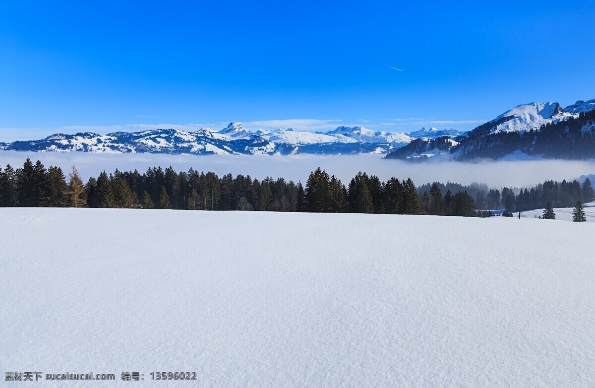冬季 自然景觀 冬天 自然 森林 雪地 雪山 夕陽 藍(lán)天 自然風(fēng)景