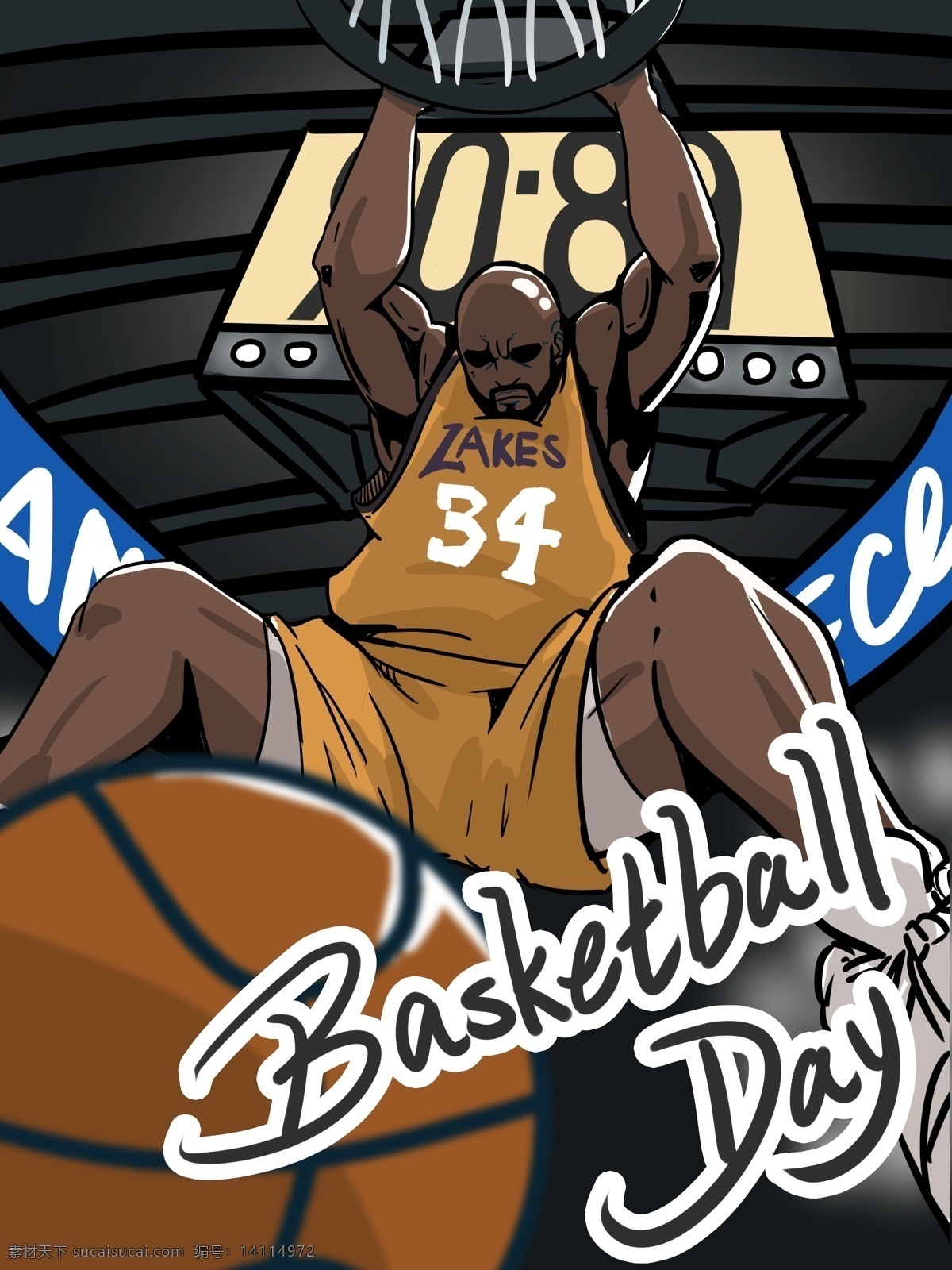 世界 篮球 日 球员 扣篮 卡通 插画 世界篮球日 篮球远动员 basketball