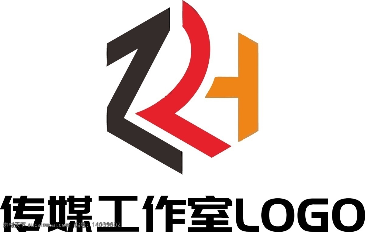 新 媒体 传媒 工作室 logo 原创 红色 橙色 黑色 标志 标识 矢量 不规则形状