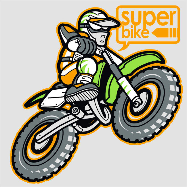 越野 摩托车 插画 logo 创意logo 企业logo logo标志 矢量素材 标志设计 越野车 英文标志 机车标志