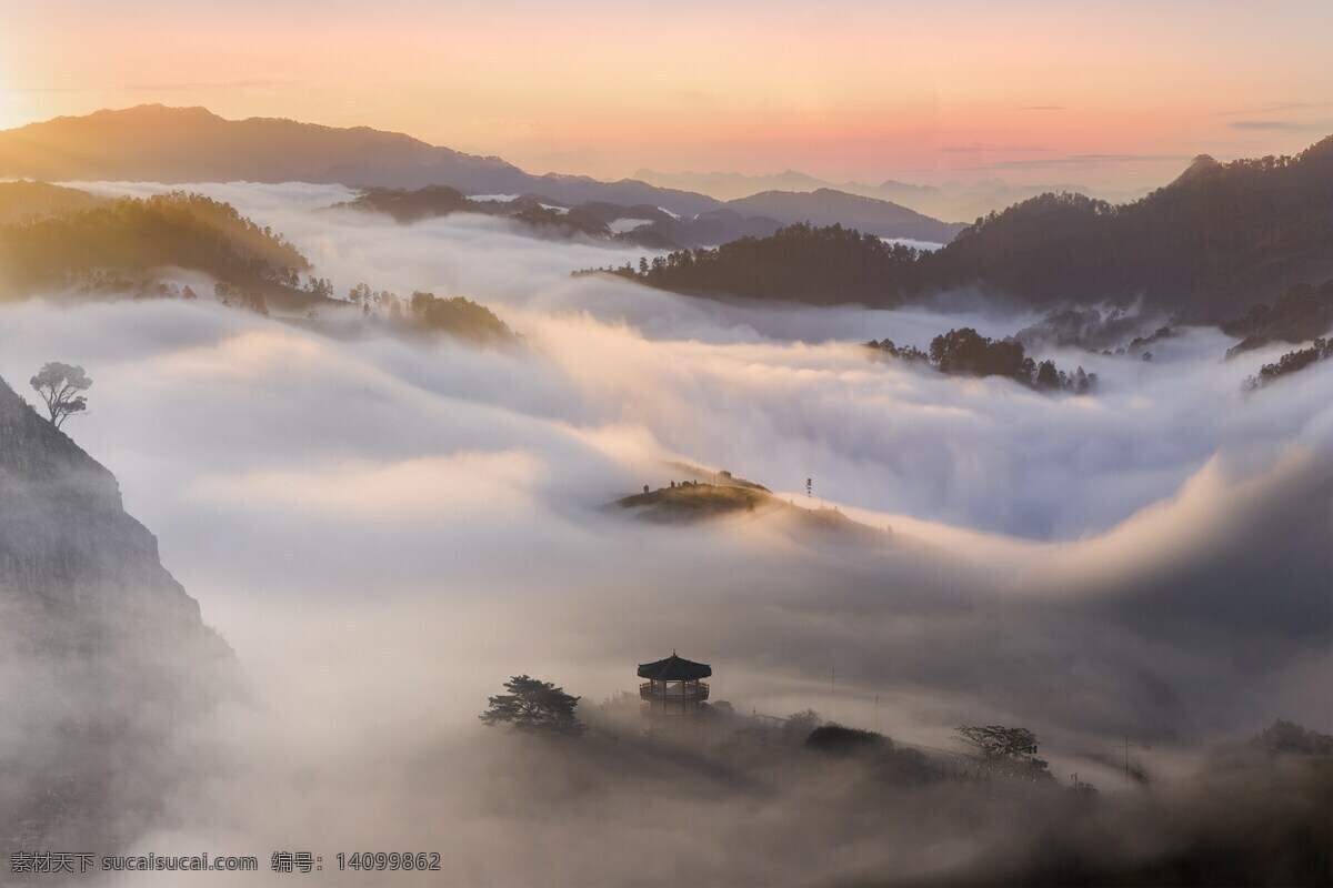 云雾仙境 彩云 山 雾 仙境 合成素材 天空 背景 壁纸 自然景观 自然风景