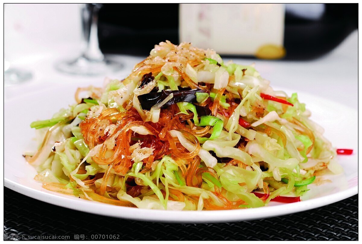 椰菜炒粉丝 美食摄影 传统菜 家常菜 传统美食 菜 餐饮美食