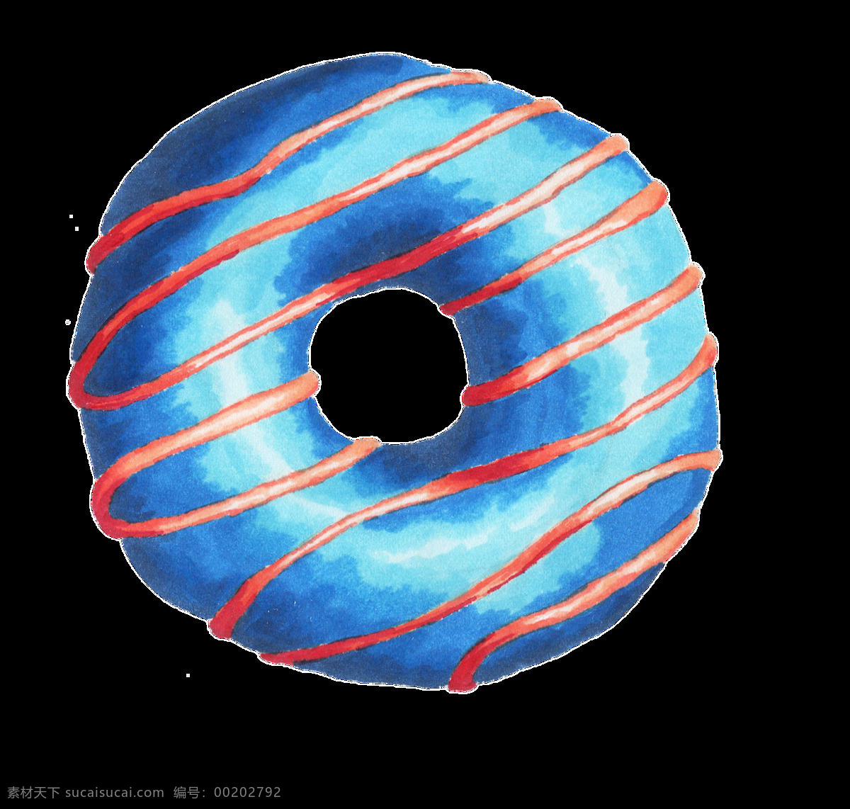 蓝色 甜甜 圈 卡通 透明 甜甜圈 抠图专用 装饰 设计素材