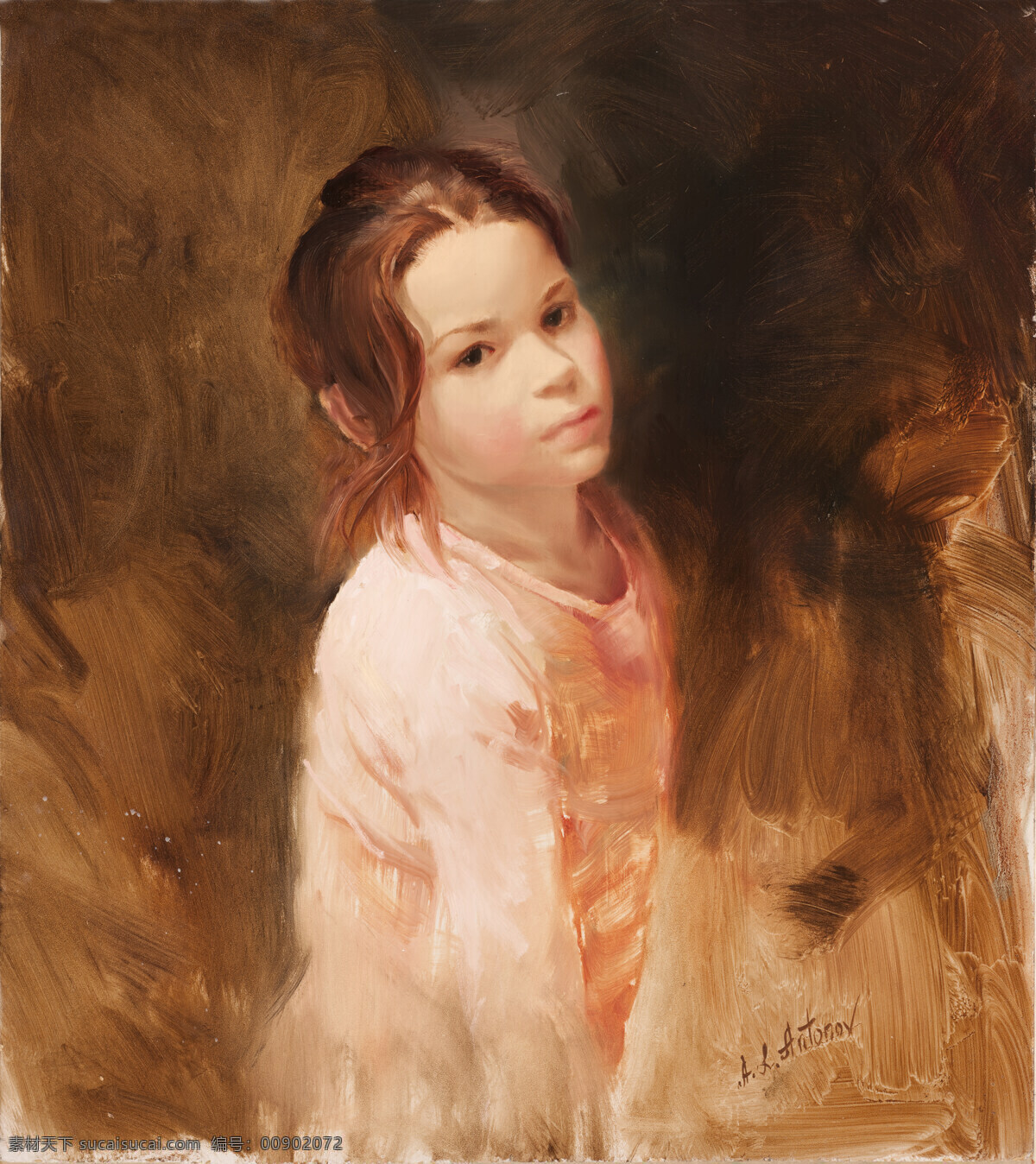 长发 绘画书法 人物 少女 文化艺术 油画 油画人物 设计素材 模板下载 alexei antonov katya 现代 作品