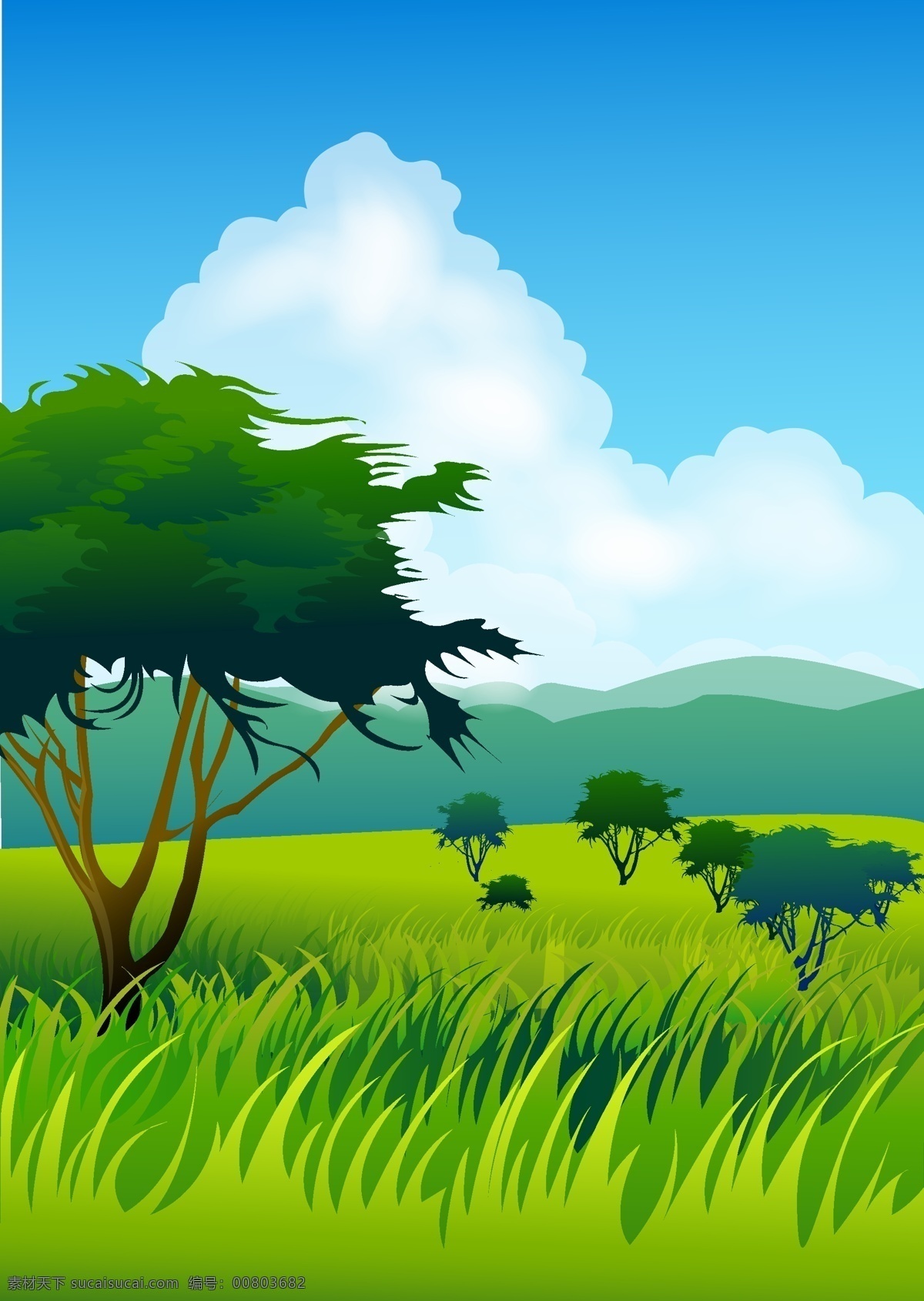 矢量卡通风景 矢量风景 卡通风景 手绘风景 风景 插画 矢量蓝天白云 矢量草地 矢量树木 卡通树木 手绘树木 卡通风景背景 矢量草原 矢量森林 矢量植物背景 植物绿化背景 矢量湖水 矢量水面 矢量河水 矢量小河 小溪 自然景观 自然风光