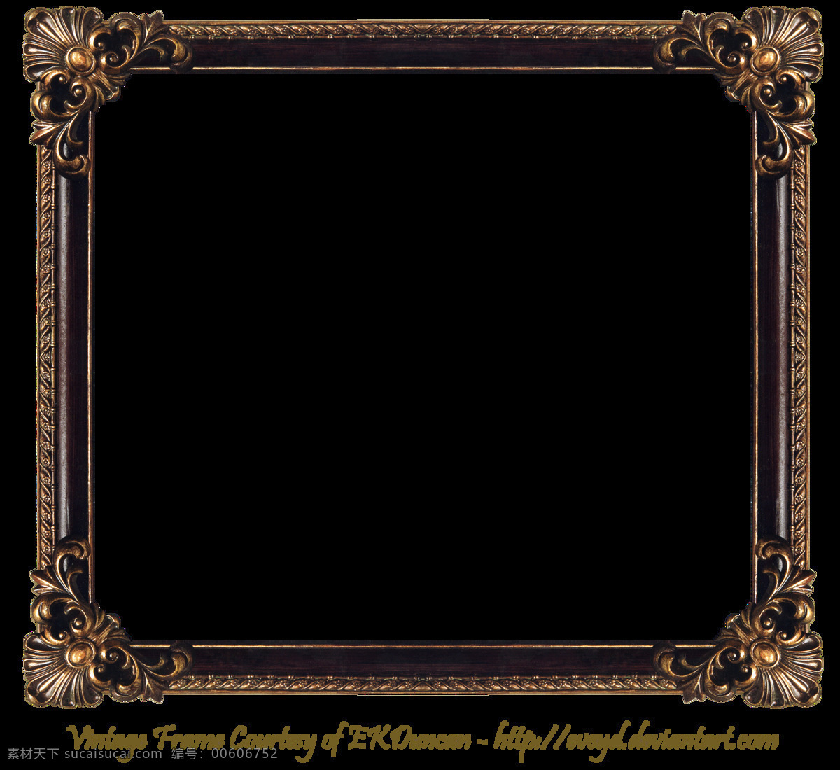 古铜色 花纹 方框 元素 png元素 框架 免抠元素 透明素材 相框