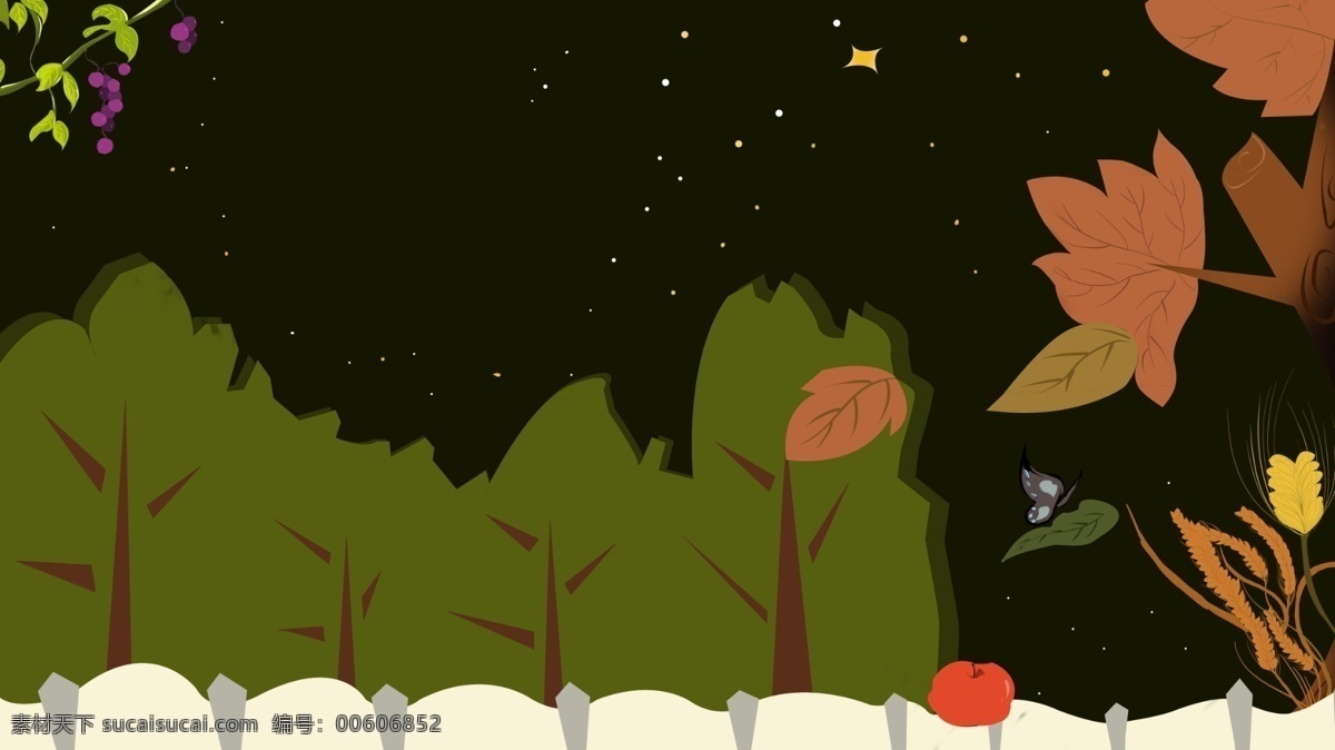 可爱 简约 植物 叶子 卡通 banner 背景 图 背景图 卡通背景 创意 清新背景 背景设计