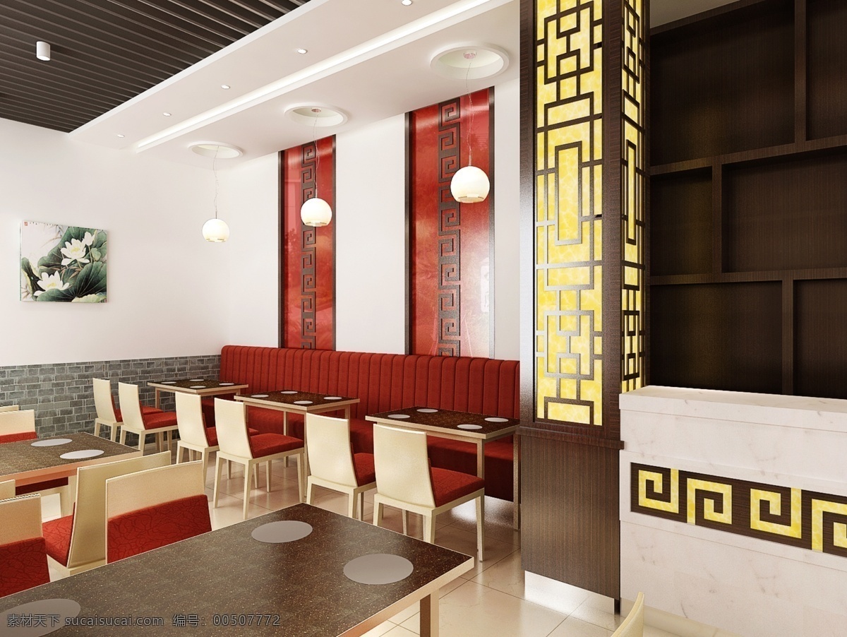 中式 火锅店 环境设计 卡包 门厅 室内设计 收银台 中式火锅店 中式木雕格 格栅吊顶 psd源文件 餐饮素材
