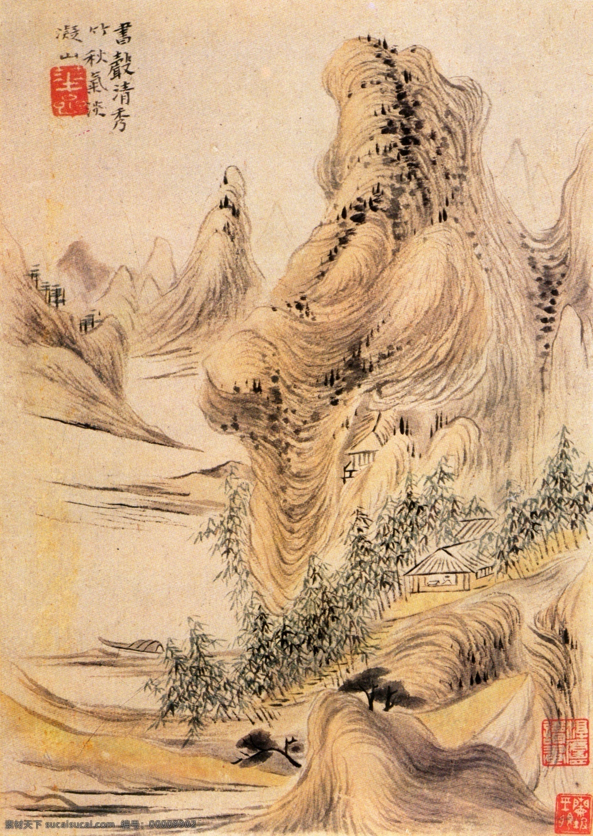 国画 山水 名画 水墨 文化艺术 绘画书法 设计图库