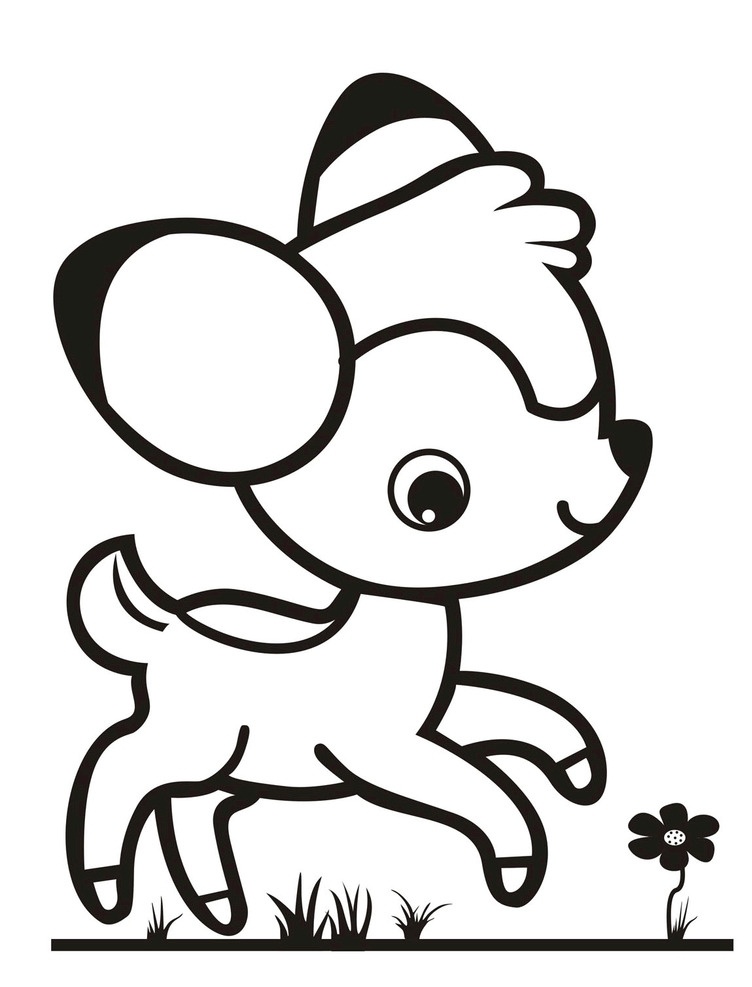 单色 可爱 卡通 动物 小鹿 矢量图 卡通小鹿 卡通动物 可爱动物 卡通动漫 单色素材 奔跑小鹿 卡通动物人物 动漫动画