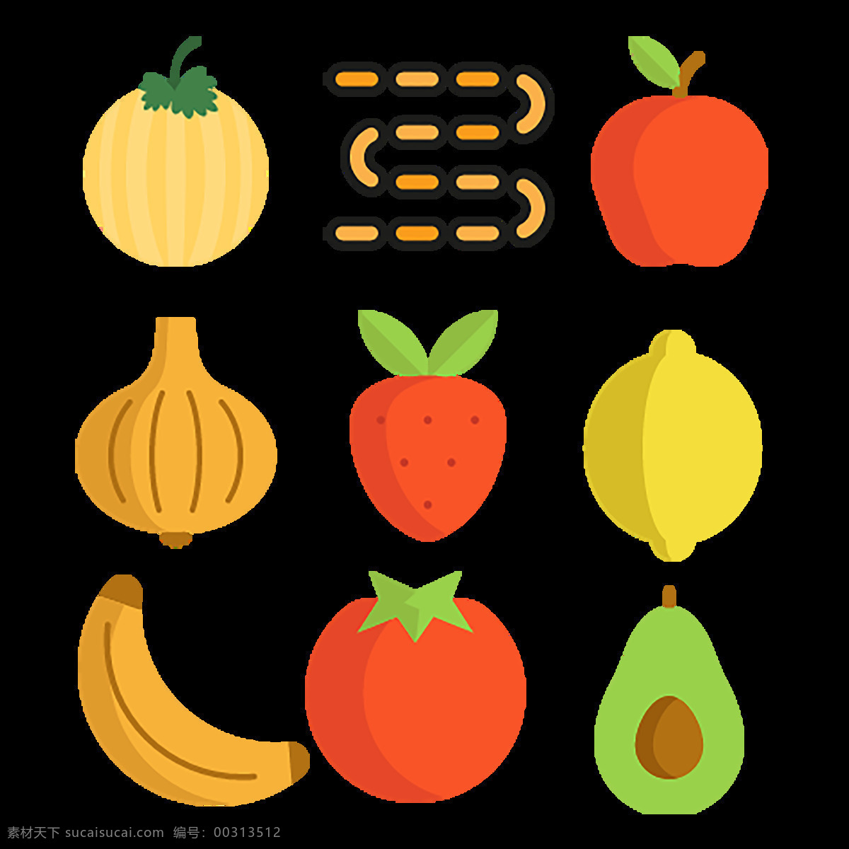 水果 食物 食品 icon 南瓜 香蕉 草莓 图标 小图标 工具图标 web图标 媒体 标识图标 文件 手机图标 手机按钮 网页素材