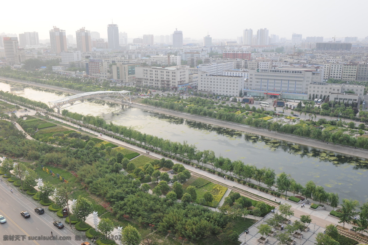 郑州 东风渠 河流 鸟瞰图 风景 生活 旅游餐饮