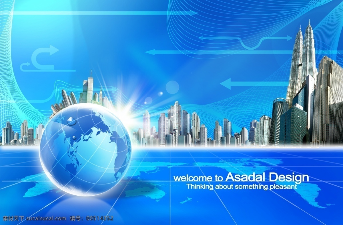 地球 球体 现代化 建筑 高楼大厦 飞机 网络 创新psd 金融大厦 绿色城市 蓝色星球 psd源文件