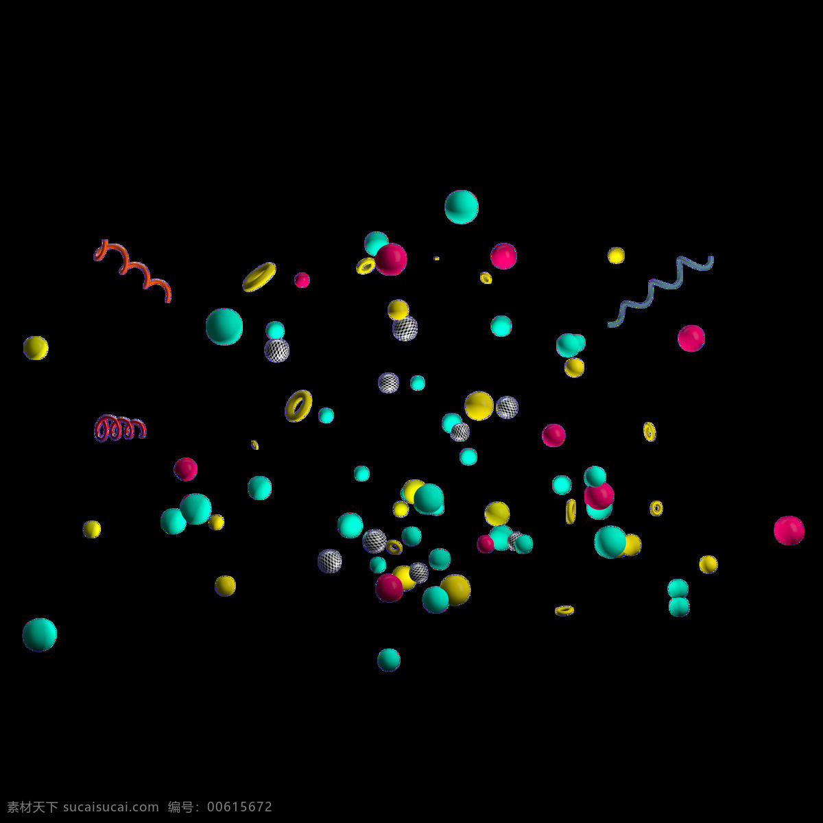 电商 球体 彩色 漂浮 跳动 商用 彩球 3d 装饰