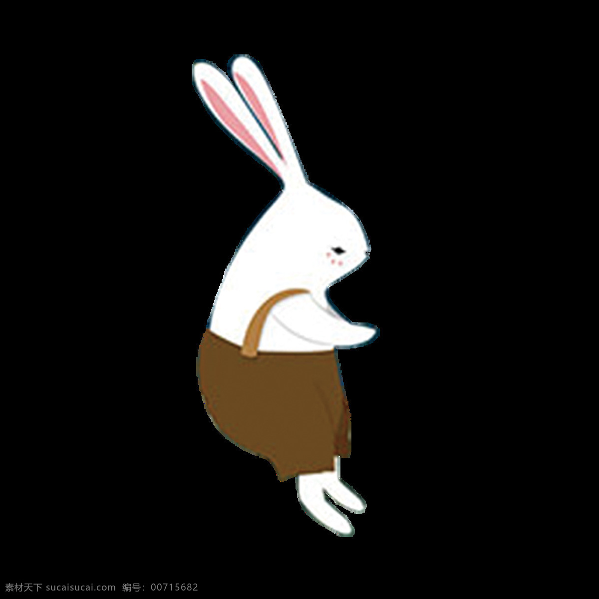 穿 背带裤 兔子 月兔 卡通 萌兔