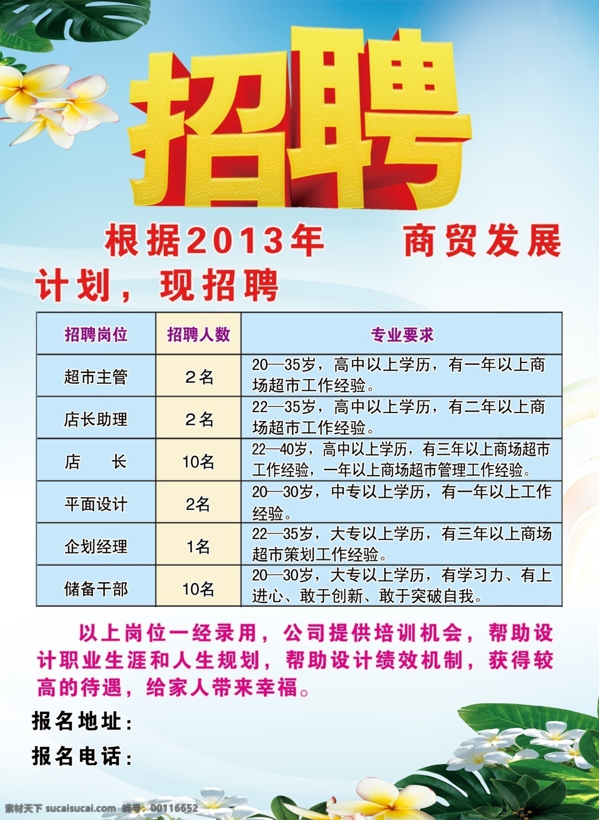 招聘 彩页 dm宣传单 白云 公司招聘 广告设计模板 花 蓝天 绿草 源文件 招聘彩页 海报 宣传海报 宣传单 dm