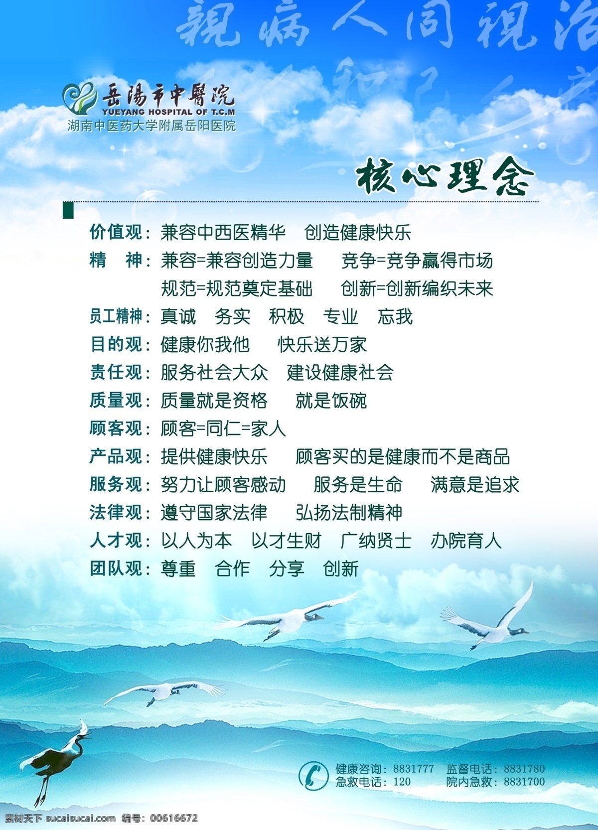 医院精神 企业文化 企业精神 服务理念 医院 医疗 岳阳市 中医院 版式 排版 中天文化 宣传资料 策划 广告设计模板 源文件库