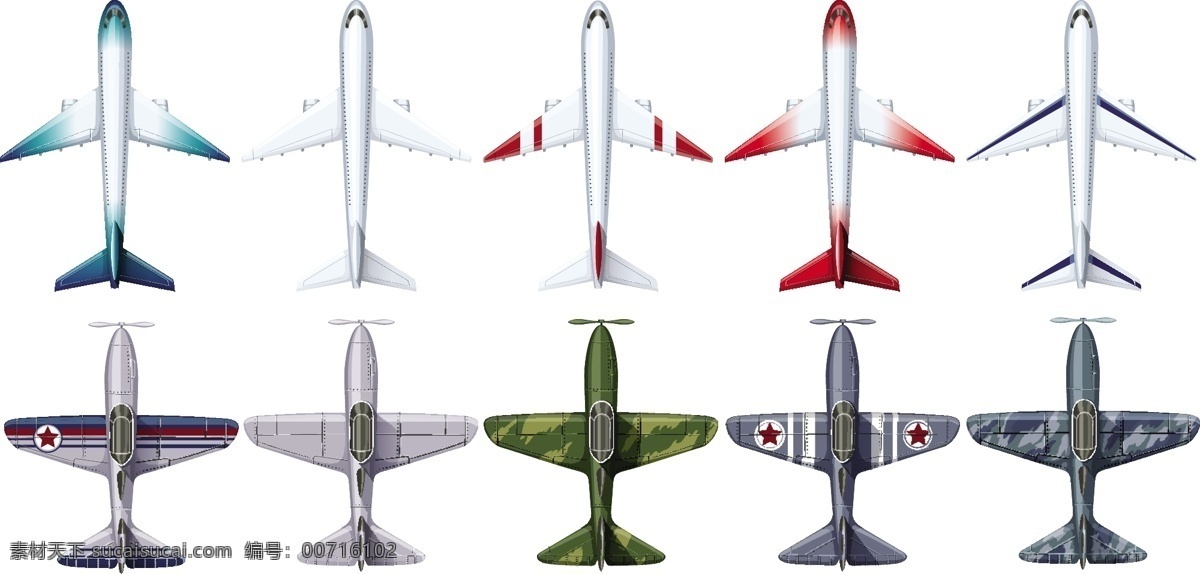 飞机设计 战斗机 绿色战斗机 银色战斗机 白色飞机