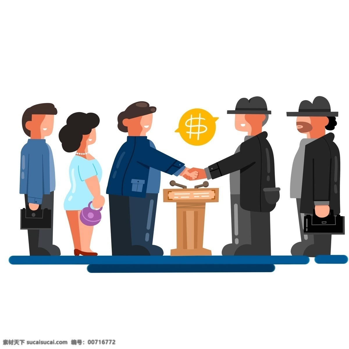 商务 会谈 商务洽谈 人物 卡通 扁平化 简约 创意 人物插画 商务合作