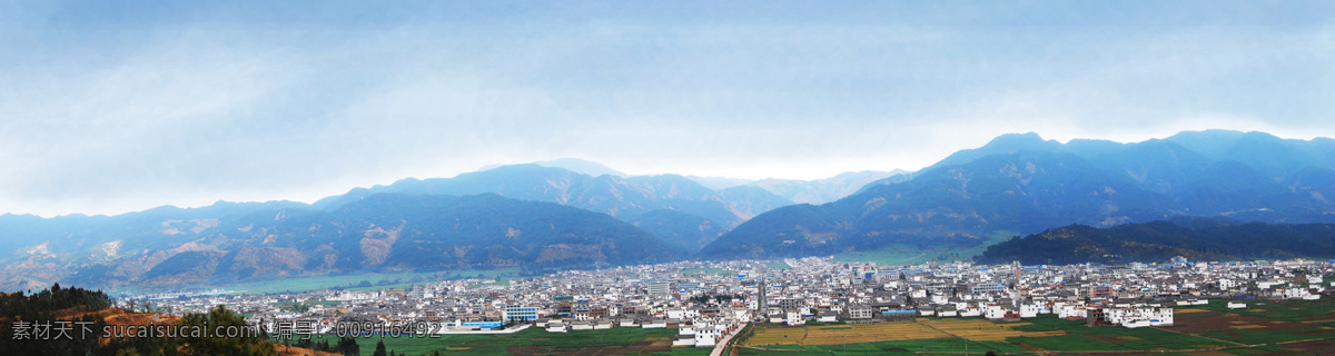 县城 全景 图 城市全景 山脉 县城全景图 云南永胜 三川 横幅面大型图 风景 生活 旅游餐饮