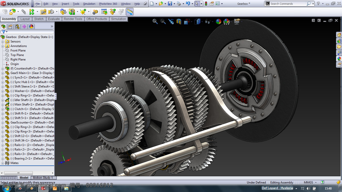 后 驱动 变速器 齿轮 汽车 手动变速箱 离合器 传动 solidworks 3d模型素材 其他3d模型