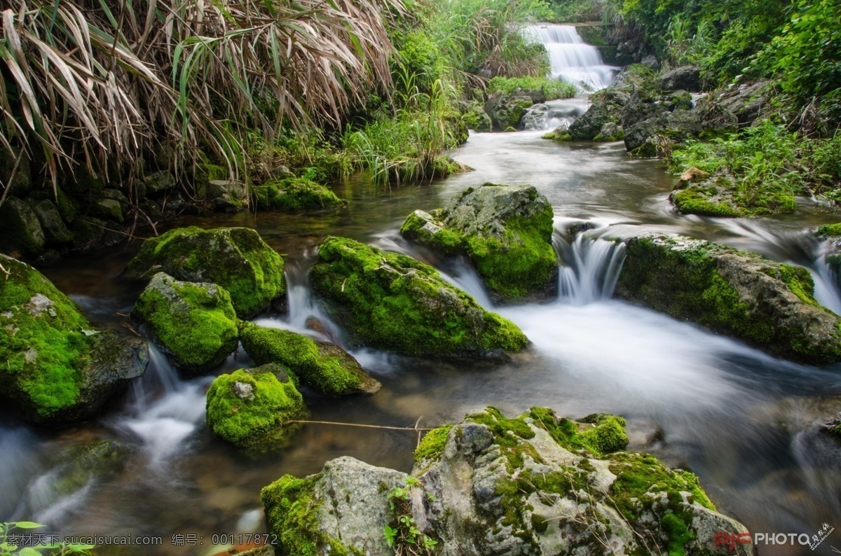 川流不息 苔藓 河流 水 小溪风景 山水 旅游景区 青山 绿水 绿草 绿树水面 碧水水池 山沟 宏源图库 自然景观 山水风景